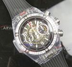 HB Factory Swiss Hublot Big Bang 45MM Diamond Watch - Diamond Unico Sapphire Black Rubber Band 